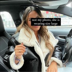 ZARA faux leather & borg jacket